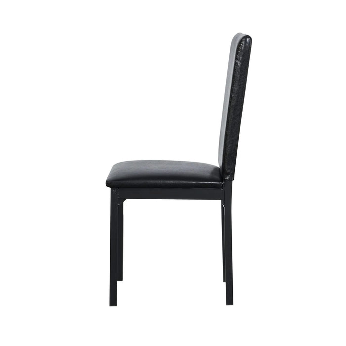 Modern Furniture 5 Piece Metal Dinette Set with Faux Marble Top in Black Default -DTYStore