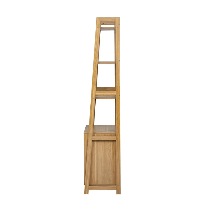 Modern Furniture Style 2 IN 1 Pet Friendly Dog Crate Ladder Bookcase in Ancient Oak MDF and Steel - DTY Store