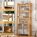 Modern Furniture Style 2 IN 1 Pet Friendly Dog Crate Ladder Bookcase in Ancient Oak MDF and Steel - DTY Store