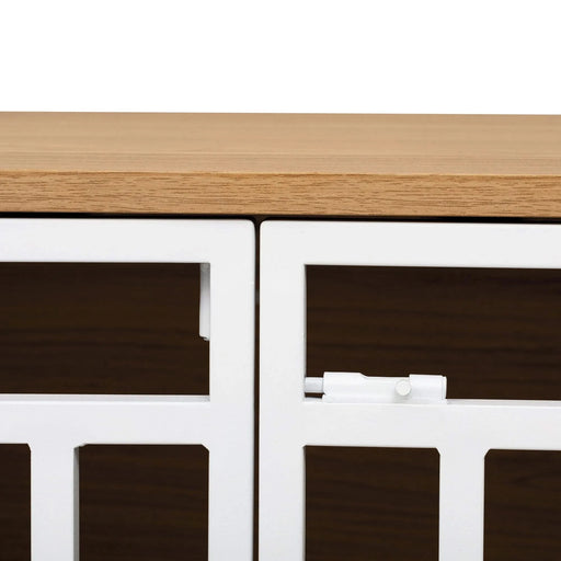 Modern Furniture Style 2 IN 1 Pet Friendly Dog Crate Ladder Bookcase in Ancient Oak MDF and Steel Default -DTYStore