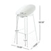 Modern Gable Outdoor Barstool Set of 2 with Weather-Resistant Plastic and Iron in White Default -DTYStore
