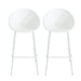 Modern Gable Outdoor Barstool Set of 2 with Weather-Resistant Plastic and Iron in White Default -DTYStore