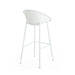 Modern Gable Outdoor Barstool Set of 2 with Weather-Resistant Plastic and Iron in White Default -DTYStore