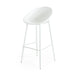 Modern Gable Outdoor Barstool Set of 2 with Weather-Resistant Plastic and Iron in White Default -DTYStore