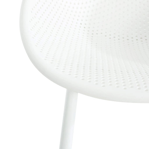 Modern Gable Outdoor Barstool Set of 2 with Weather-Resistant Plastic and Iron in White Default -DTYStore