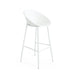 Modern Gable Outdoor Barstool Set of 2 with Weather-Resistant Plastic and Iron in White Default -DTYStore