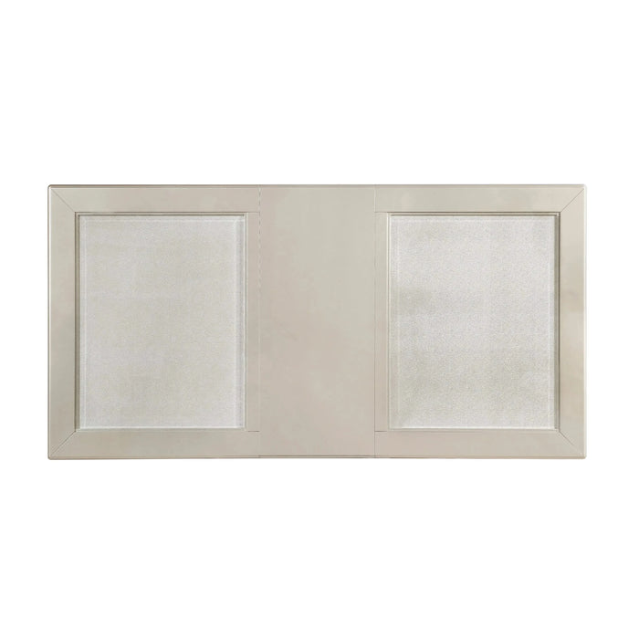 Modern Glamourous 1pc Dining Table with Separate Extension Leaf Cabriole Legs Insert Glass Panels Traditional Furniture Default -DTYStore