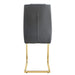 Modern Gold Legged Upholstered Dining Chairs Set of 4, Gray Artificial Leather for Kitchen and Office Default -DTYStore