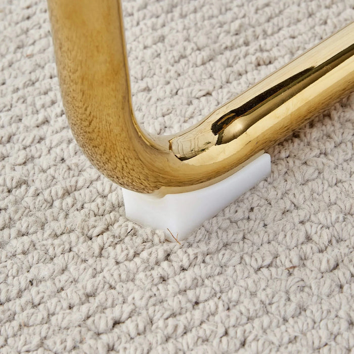 Modern Gold Legged Upholstered Dining Chairs Set of 4, Gray Artificial Leather for Kitchen and Office Default -DTYStore