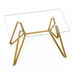 Modern Gold Rectangular Glass Dining Table with Sturdy Metal Legs for Dining Room, Living Room, and Office Default -DTYStore
