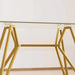 Modern Gold Rectangular Glass Dining Table with Sturdy Metal Legs for Dining Room, Living Room, and Office Default -DTYStore