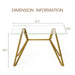 Modern Gold Rectangular Glass Dining Table with Sturdy Metal Legs for Dining Room, Living Room, and Office Default -DTYStore