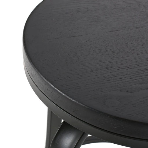 Modern Industrial Counter Stool Set with Swivel Function in Black Wood and Metal, 24.25 Inches Default -DTYStore