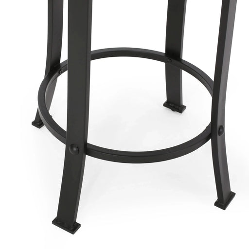Modern Industrial Counter Stool Set with Swivel Function in Black Wood and Metal, 24.25 Inches Default -DTYStore