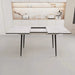 Modern Industrial Expandable Dining Table 47' to 63' with Marble Pattern MDF Top and Black Metal Legs, Default -DTYStore