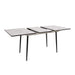 Modern Industrial Expandable Dining Table 47' to 63' with Marble Pattern MDF Top and Black Metal Legs, Default -DTYStore