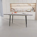 Modern Industrial Expandable Dining Table 47' to 63' with Marble Pattern MDF Top and Black Metal Legs, Default -DTYStore