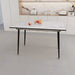 Modern Industrial Expandable Dining Table 47' to 63' with Marble Pattern MDF Top and Black Metal Legs, Default -DTYStore
