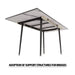 Modern Industrial Expandable Dining Table 47' to 63' with Marble Pattern MDF Top and Black Metal Legs, Default -DTYStore