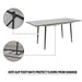 Modern Industrial Expandable Dining Table 47' to 63' with Marble Pattern MDF Top and Black Metal Legs, Default -DTYStore