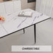 Modern Industrial Expandable Dining Table 47' to 63' with Marble Pattern MDF Top and Black Metal Legs, Default -DTYStore