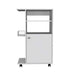 Modern Kitchen Cart 39' H, Single Door Cabinet, Four Wheels, One Side Shelf, White Default -DTYStore