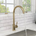 Modern Kitchen Sink Faucet with Single Handle Gold Finish Stainless Steel 14.8'' Height - DTY Store