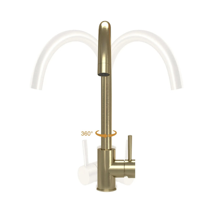 Modern Kitchen Sink Faucet with Single Handle Gold Finish Stainless Steel 14.8'' Height Kitchen, Kitchen Faucets, Kitchen Faucets & Plumbing, searchfilter_Kitchen| DTY Store