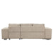 Modern L-Shape 3 Seat Reversible Sectional Couch with Pull Out Sleeper, Storage Chaise & 2 Stools, Cream, Linen Chenille Default -DTYStore