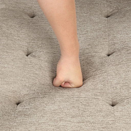 Modern L-Shape 3 Seat Reversible Sectional Couch with Pull Out Sleeper, Storage Chaise & 2 Stools, Cream, Linen Chenille Default -DTYStore