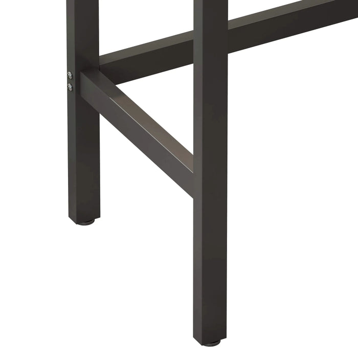 Modern Long Dining Table Set with 3 Stools, Easy Assembly, Natural Finish, MDF and Metal Construction Default -DTYStore