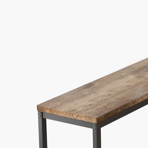 Modern Long Dining Table Set with 3 Stools, Easy Assembly, Natural Finish, MDF and Metal Construction Default -DTYStore