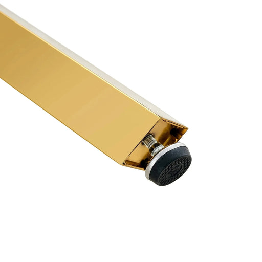 Modern Luxurious Round Tempered Glass Dining Table with Gold 7-Shaped Metal Legs,suitable for family meals, office conferences, or as a casual coffee table for various occasions.36*36*29.5 Default -DTYStore