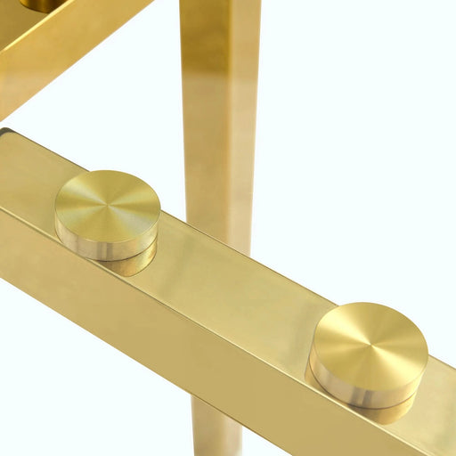 Modern Luxurious Round Tempered Glass Dining Table with Gold 7-Shaped Metal Legs,suitable for family meals, office conferences, or as a casual coffee table for various occasions.36*36*29.5 Default -DTYStore