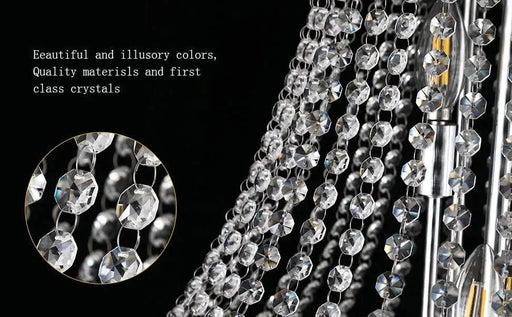 Modern Luxury K9 Crystal French Empire Chandelier Ceiling Light for Dining Room Bedroom 18.90 in Chrome -DTYStore