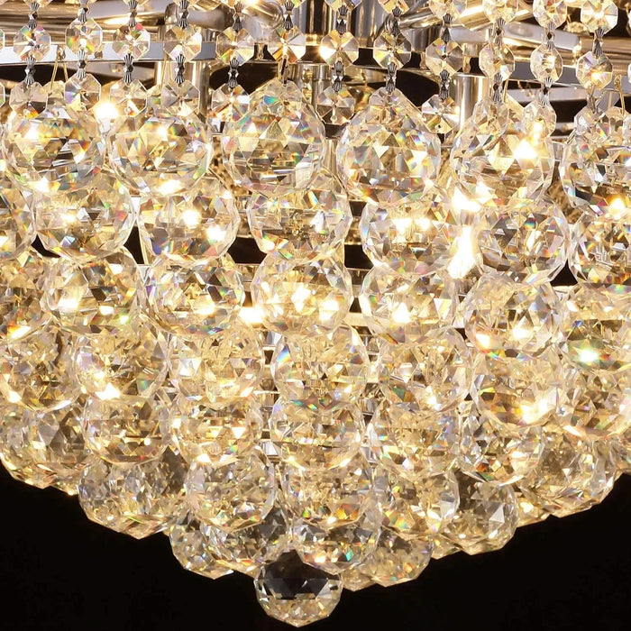 Modern Luxury K9 Crystal French Empire Chandelier Ceiling Light for Dining Room Bedroom 28.00 in Chrome -DTYStore