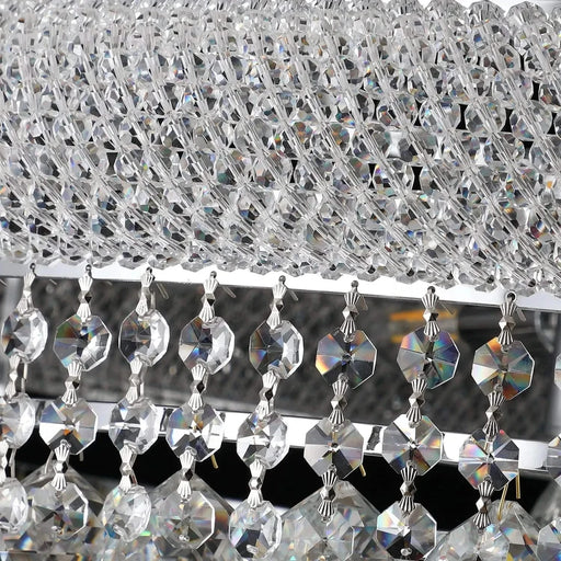 Modern Luxury K9 Crystal French Empire Chandelier Ceiling Light for Dining Room Bedroom 22.05 in Chrome -DTYStore