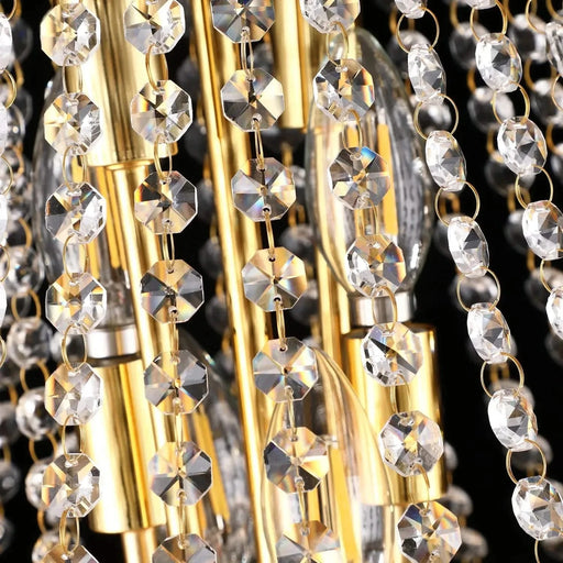 Modern Luxury K9 Crystal French Empire Chandelier Ceiling Light for Dining Room Bedroom 18.90 in Gold -DTYStore