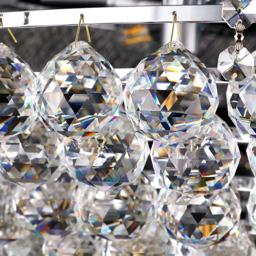 Modern Luxury K9 Crystal French Empire Chandelier Ceiling Light for Dining Room Bedroom 22.05 in Chrome -DTYStore