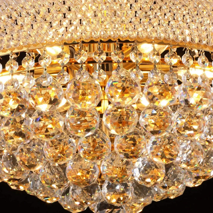 Modern Luxury K9 Crystal French Empire Chandelier Ceiling Light for Dining Room Bedroom 18.90 in Gold -DTYStore