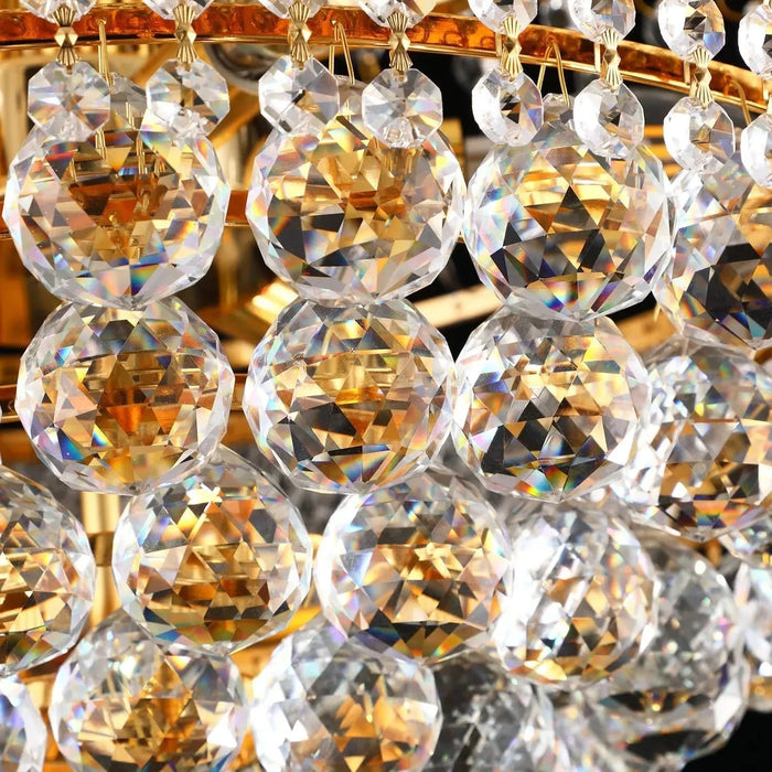 Modern Luxury K9 Crystal French Empire Chandelier Ceiling Light for Dining Room Bedroom 18.90 in Gold -DTYStore