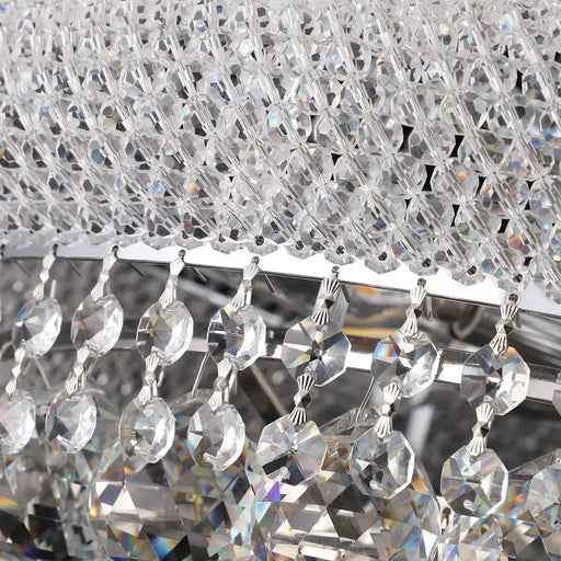 Modern Luxury K9 Crystal French Empire Chandelier Ceiling Light for Dining Room Bedroom 18.90 in Chrome -DTYStore