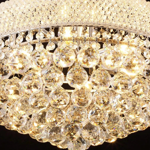 Modern Luxury K9 Crystal French Empire Chandelier Ceiling Light for Dining Room Bedroom 18.90 in Chrome -DTYStore