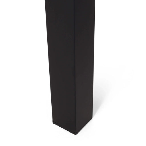 Modern Metal and Polypropylene 7-Piece Outdoor Dining Set with Stackable Chairs, Black Default -DTYStore