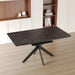 Modern Mid-Century Extendable Black Dining Table with Metal X Shape Legs, MDF Top, 62.4 to 78.15 inches Default -DTYStore