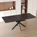 Modern Mid-Century Extendable Black Dining Table with Metal X Shape Legs, MDF Top, 62.4 to 78.15 inches Default -DTYStore