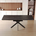 Modern Mid-Century Extendable Black Dining Table with Metal X Shape Legs, MDF Top, 62.4 to 78.15 inches Default -DTYStore