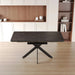 Modern Mid-Century Extendable Black Dining Table with Metal X Shape Legs, MDF Top, 62.4 to 78.15 inches Default -DTYStore