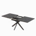 Modern Mid-Century Extendable Black Dining Table with Metal X Shape Legs, MDF Top, 62.4 to 78.15 inches Default -DTYStore