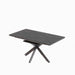 Modern Mid-Century Extendable Black Dining Table with Metal X Shape Legs, MDF Top, 62.4 to 78.15 inches Default -DTYStore